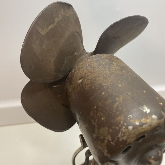 Antique Heinze Electric Co 115V Desk Fan Rubber Blade Sold As It    9” Tall - Picture 6 of 14